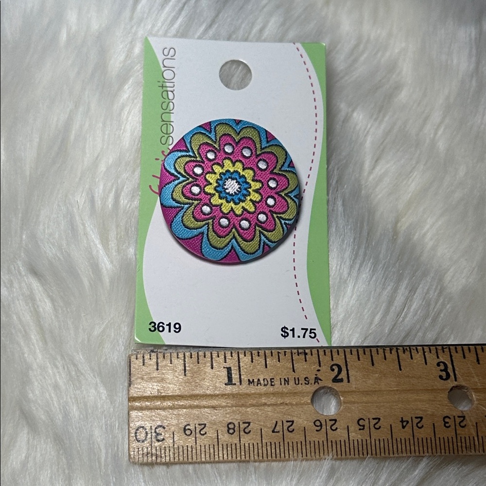 Fabric Sensations Colorful Flower Button New - $1 if bundled